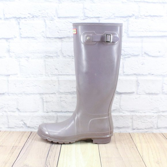 Hunter Shoes - HUNTER Original Purple Gloss Rubber Tall Rain Boots Size US 10